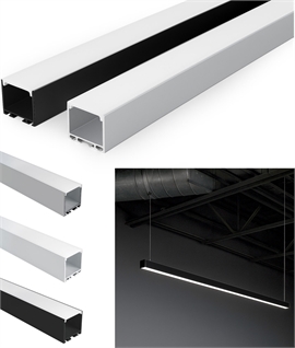 35mm Square aluminium profile - Accepts LED tape up to 25mm wide - Surface or Suspended installation
