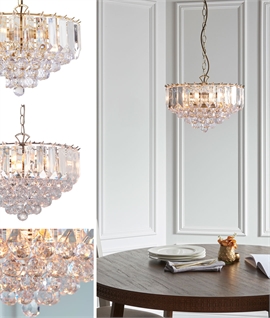 Suspended Glitzy Pendants with Droplets and Rods