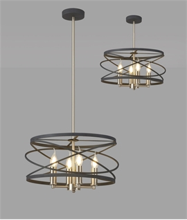 Black Open Cage Chandelier with 4 Arms - Dia 435mm
