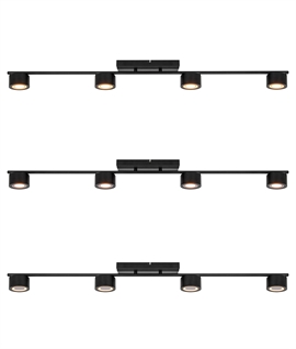 Black LED 4 Lamp Semi-Flush Ceiling Bar Light