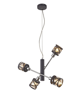 Four Light Hanging Pendant with Adjustable Bars