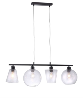 Bar Pendant with Four Clear Glass Shades
