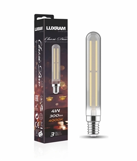E14 4w LED 185mm Tubular Filament Lamp - 4000k