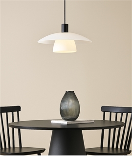 Black & Opal Glass Scandinavian Style Pendant