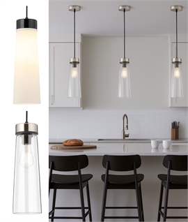 Large 45cm Cone Glass Pendant Light - Opal or Clear