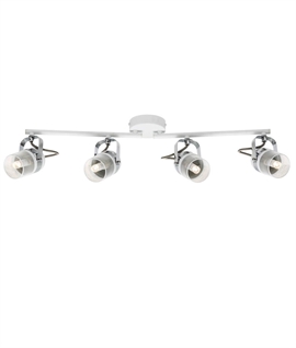 Industrial Style White Adjustable 4 Light Spot Bar