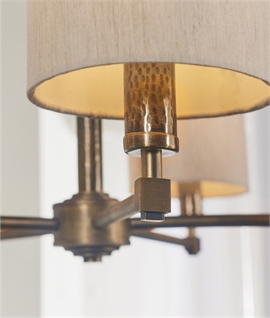 Modern 5 Light Chandelier Pendant - Fabric Drum Shades
