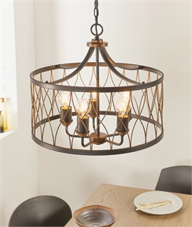 Metal Open Lattice Frame 5 Light Pendant