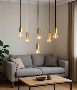 5 Flex Spider Pendant for Decorative Lamps - Brass with Black Flexes