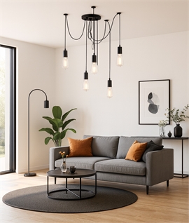 5 Flex Spider Pendant - Black Flex & Lampholders