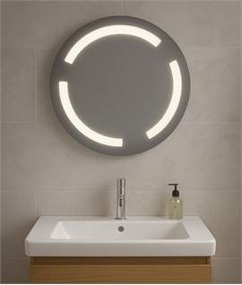 Illuminated Round Bathroom Mirror with Pull Cord - Dia 500mm
