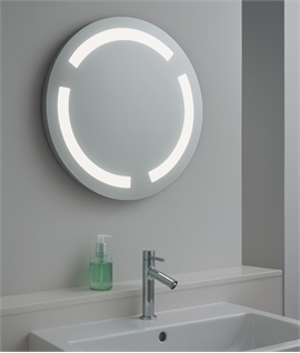 Illuminated Round Bathroom Mirror with Pull Cord - Dia 500mm