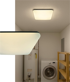 Square Slim Profile LED Ceiling Light - Black & Opal 50w 