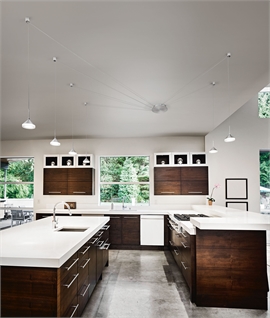 Extra Wide Expanse LED Offset Pendant - Glass Shades