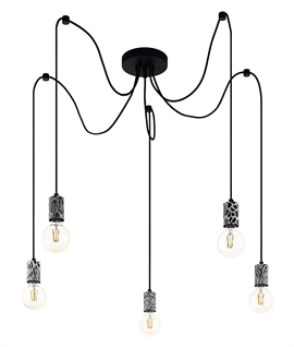5 Light Spider Pendant with Animal Design Lamp Holders