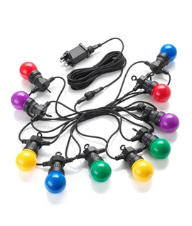 Multi-Coloured LED 5m Festoon Kit - IP44 Rated
