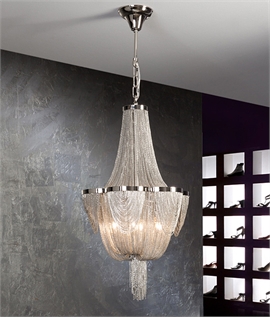 Contemporary Fine Metal Chain Regency Style Chandeliers 