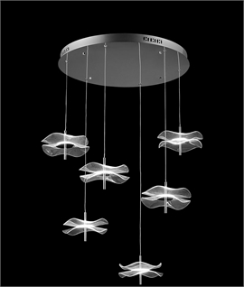 Wave Disc Round Cascade Light Pendant - 6 x 6W LED & 4000K