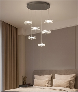 Wave Disc Round Cascade Light Pendant - 6 x 6W LED & 4000K