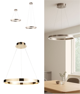 Circular 600mm LED Pendant - Gold or Matt Nickel