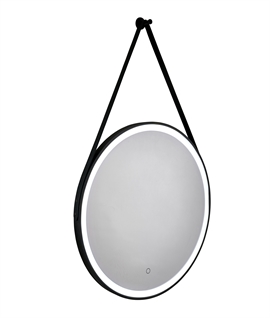 Round CCT LED 600mm Black Rim Bathroom Mirror with Sensor Switch