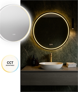 LED CCT Illuminated Round Bathroom Mirror - Dia 600mm 
