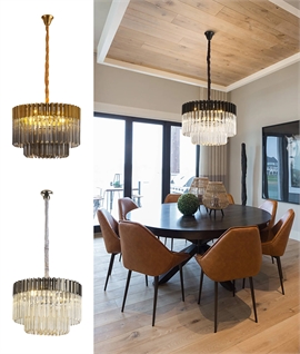 2 Tier Glass Chandelier - Dia 600mm - 9 Options 