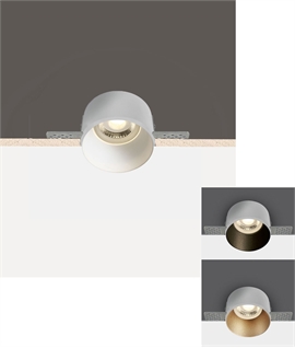 Trimless Plaster-in Low Glare Recessed Spotlight - GU10 Lampholder