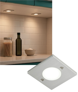 Slimline Mini Square 60mm LED Under Cabinet Light - 3000K & 4000K Options