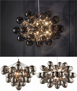 Modern Clustered Light Pendant with Black Chromed Glass - Guaranteed To Brighten Any Space
