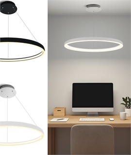 LED Interior Illumination Ring Pendant Diameter 700mm - White or Black