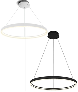 LED Interior Illumination Ring Pendant Diameter 700mm - White or Black