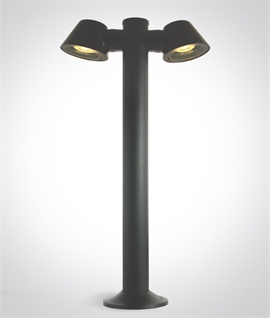 Anthracite Double Lamp Exterior Bollard Light - IP65 Rated