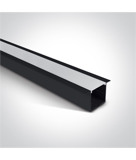 2m Recessed aluminium profile with PC opal or black diffuser for 30mm Led Strip