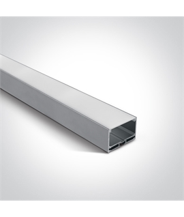Aluminium 2m Surface aluminium profile with PC opal diffuser for 40mm LED strip