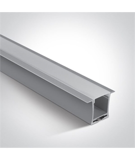 2m Recessed aluminium profile for 20mm LED Strip with PC opal or black diffuser.