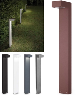 Low Glare Aluminium Light Bollard at 800mm - 5 Powder-Coated Finishes