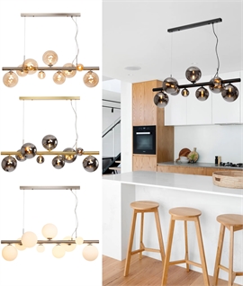 Suspended Linear 9 Light Pendant - 12 Options