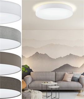 Round Flush Fabric Ceiling Light - 570mm or 760mm