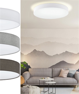 Round Flush Fabric Ceiling Light - 570mm or 760mm