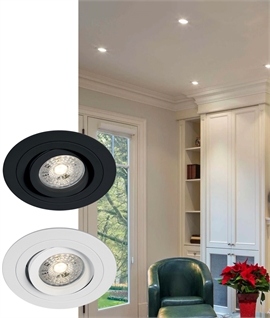 Adjustable Round Mains Downlight for GU10 Lamps - Leaf Spring Fixing