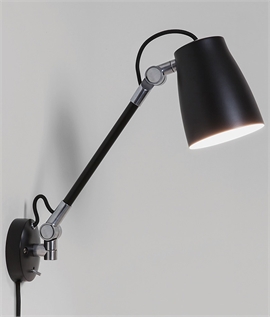 Adjustable Friction-Arm Wall Light with Rocker Switch