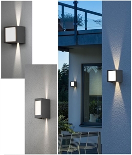 Exterior Up & Down Adjustable Beam Wall Light - Opal Glass