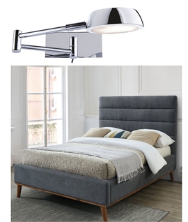 Fold-Away Bedside Reading Light In Chrome - Switched 