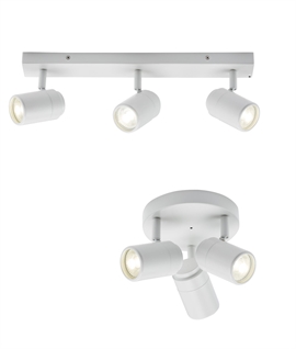Modern Matt White Bathroom Spotlights - IP44 uses GU10 Mains Bulbs