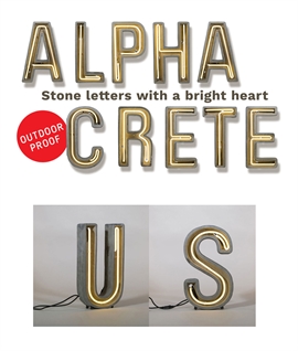 Neon Alphacrete Letters in Concrete by Seletti - IP44 Rated