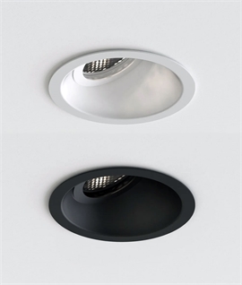 Low Glare Downlight with Angled Lamp holder - Black or White