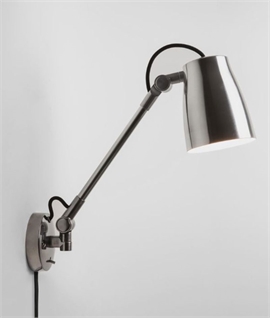 Highly Adjustable Polished Chrome Wall Light 