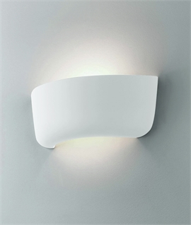 Soft-Styled Curvaceous Wall Light in White Bisque Ceramic - Lights Up and Down