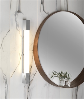 Square Tube Bathroom Wall Light - Ideal For Use Around Mirrors